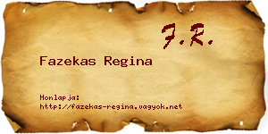 Fazekas Regina névjegykártya