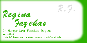 regina fazekas business card